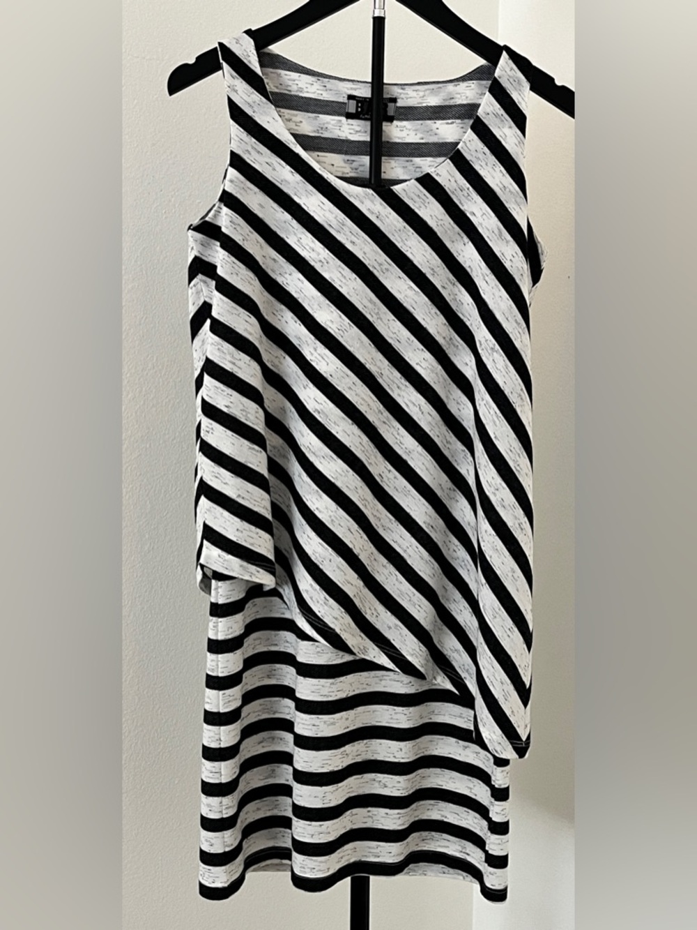 🖤 BAR by Melis Kozan Mixed Stripe Linen-Blend Dress | Unique + Chic